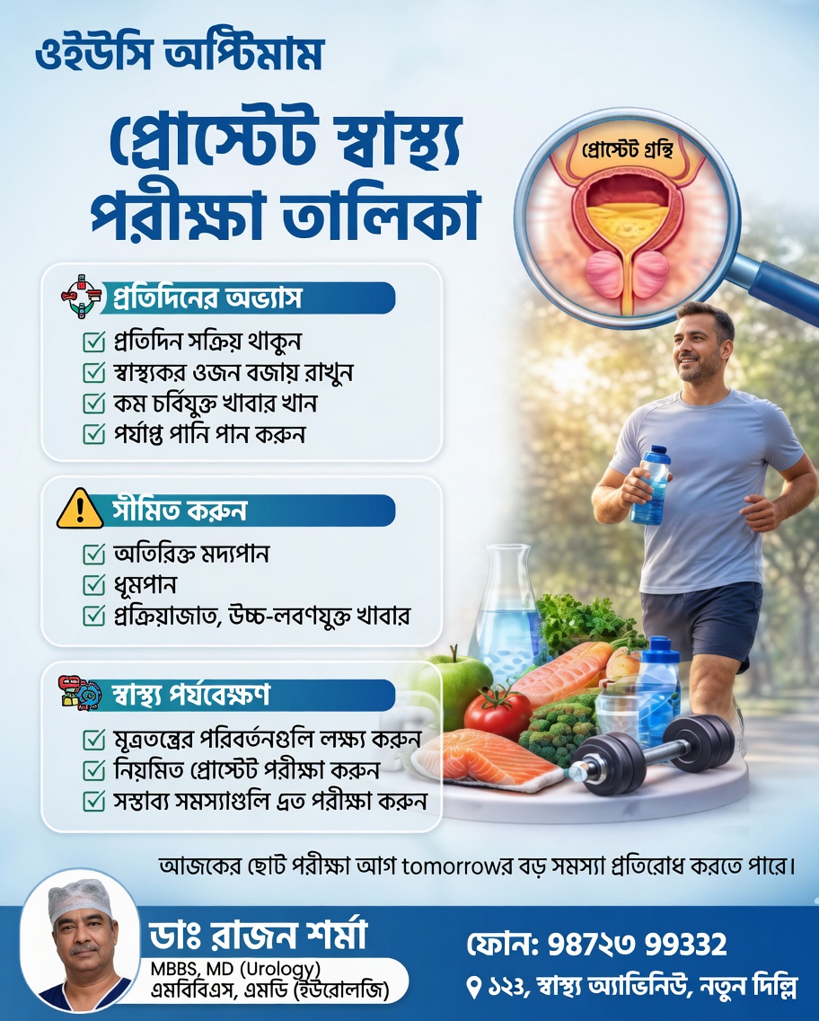 পুরুষদের যা জানা দরকার: প্রোস্টেটের স্বাস্থ্য ও ভালো মূত্রপ্রবাহে সহায়ক দৈনন্দিন অভ্যাস