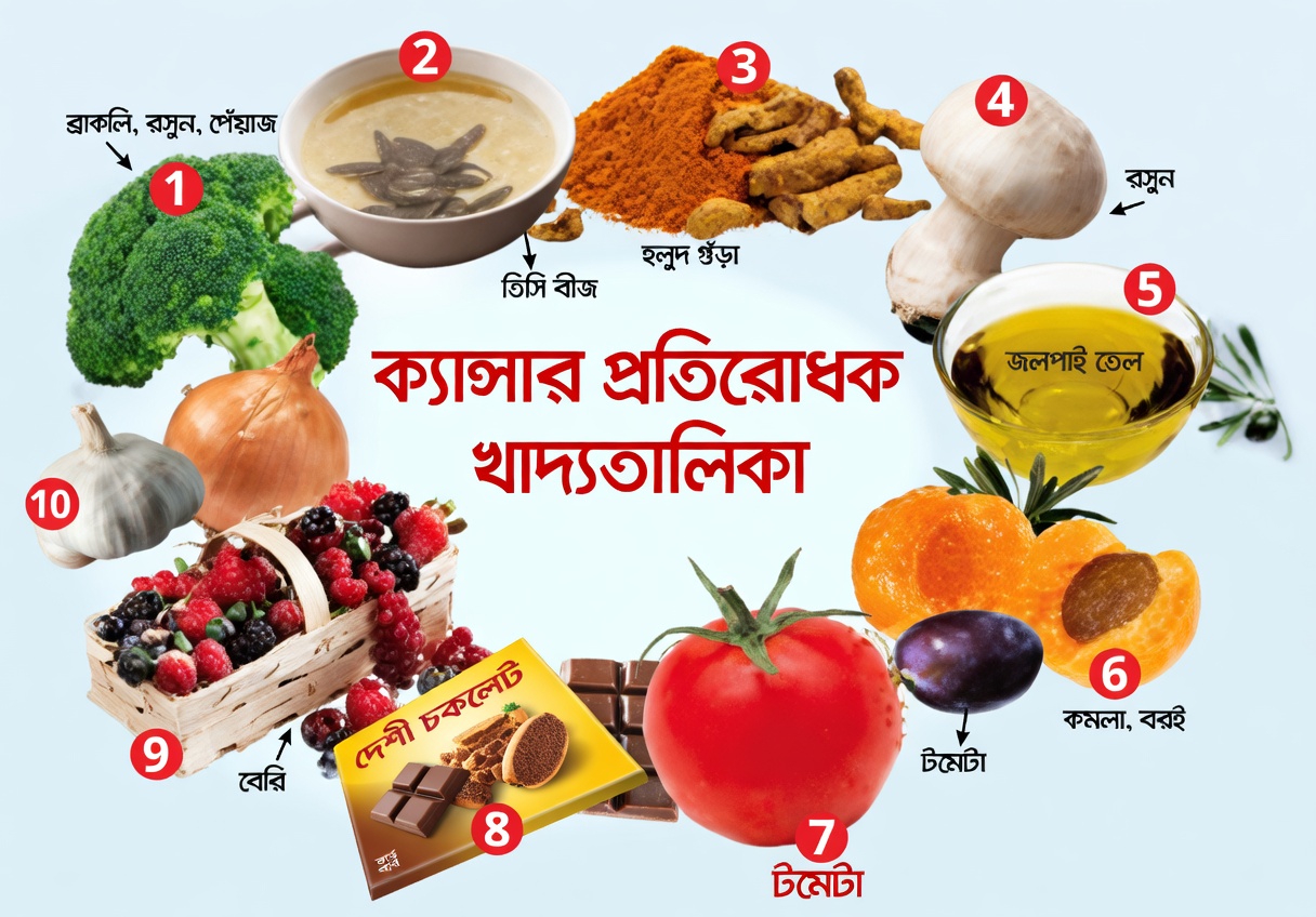 প্রতিদিনের খাবার যা ক্যানসারের বিরুদ্ধে লড়াইয়ে আপনার স্বাস্থ্যের সহায়ক হতে পারে