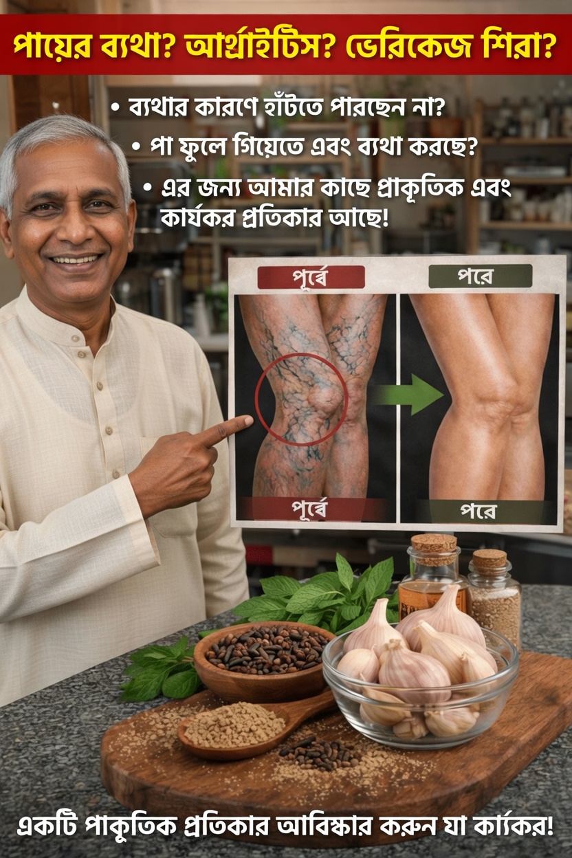 পায়ের আরাম ও সুস্থ রক্তসঞ্চালন বজায় রাখতে প্রাকৃতিক দৈনন্দিন অভ্যাস ও রান্নাঘরের সহজ উপাদান আবিষ্কার করুন