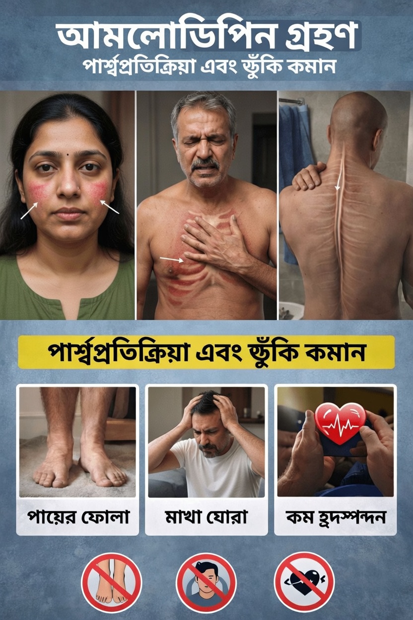 আপনার হতে পারে এমন অ্যামলোডিপাইনের ৬টি সাধারণ পার্শ্বপ্রতিক্রিয়া এবং অস্বস্তি কমাতে সহজ উপায়গুলো