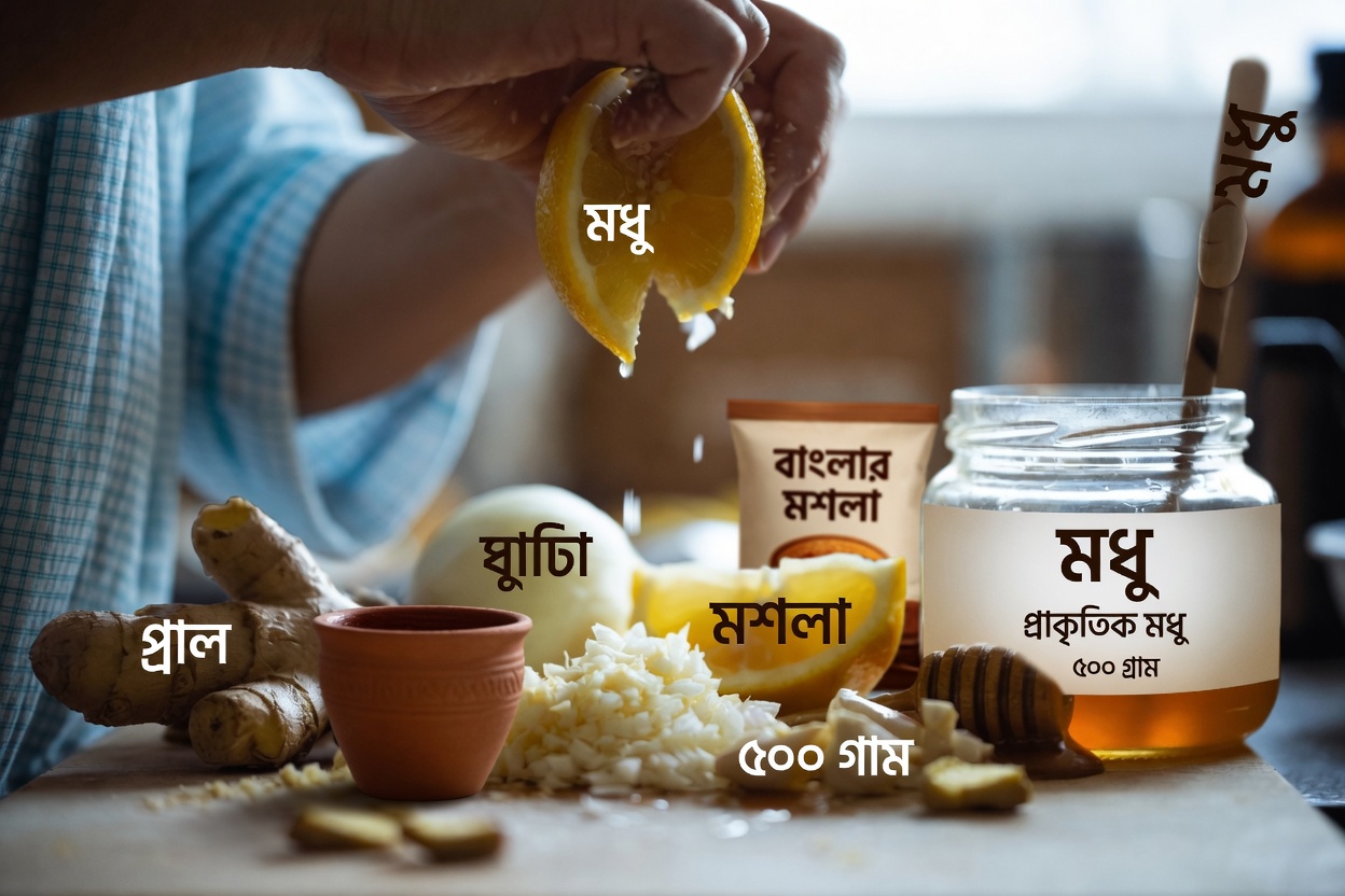 আপনি কি কুচানো আদা, পেঁয়াজ, রসুন, লেবুর রস এবং মধুর এই সহজ রান্নাঘরের মিশ্রণটি চেষ্টা করেছেন?