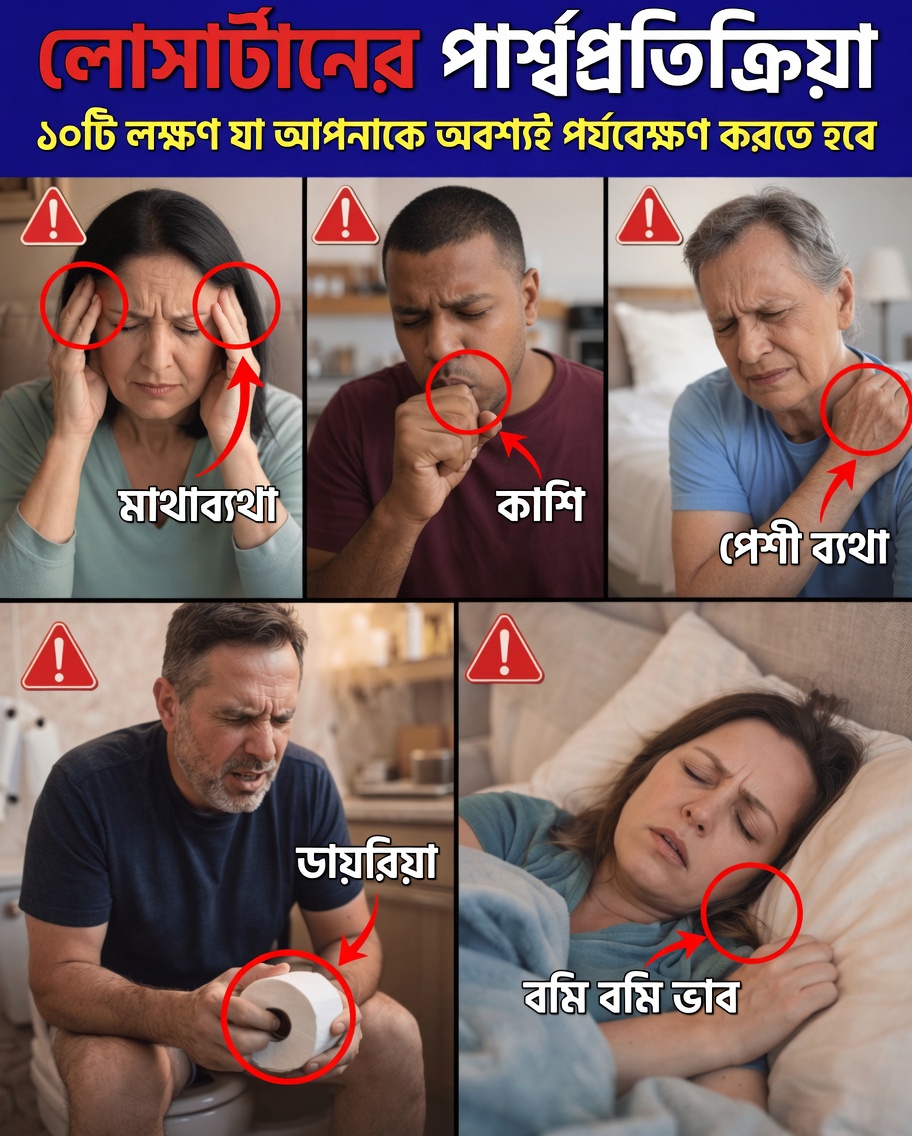 অ্যামলোডিপিন বনাম লোসার্টানের পার্শ্বপ্রতিক্রিয়া: রক্তচাপ আরও ভালোভাবে নিয়ন্ত্রণের জন্য মূল পার্থক্য ও ব্যবহারিক পরামর্শ জানুন