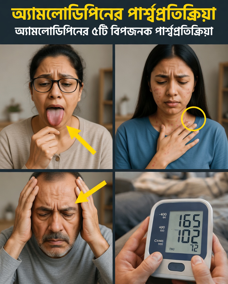 অ্যামলোডিপিনের ৬টি সাধারণ পার্শ্বপ্রতিক্রিয়া কী এবং এগুলো সম্পর্কে আপনি কী করতে পারেন?