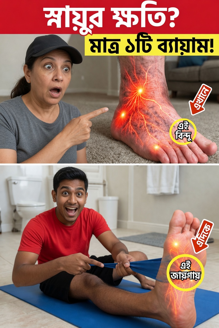 একটি সহজ পায়ের স্ট্রেচ যা ৬০ বছরের বেশি বয়সী অনেক প্রবীণ প্রতিদিনের চলাফেরা ও আরামের জন্য ব্যবহার করছেন