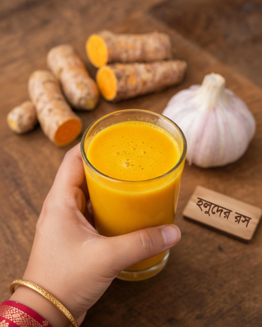 ৪০-এর বেশি বয়সী পুরুষদের সুস্থতার জন্য সহজ টমেটো-রসুন-হলুদের পানীয় রেসিপি