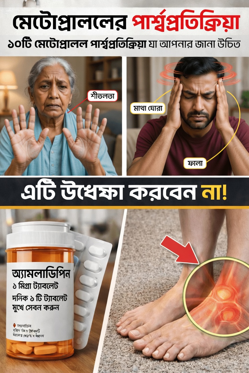 মেটোপ্রোললের ১০টি সাধারণ পার্শ্বপ্রতিক্রিয়া, যেগুলো সম্পর্কে আপনার জানা উচিত এবং আপনার ডাক্তারের সঙ্গে আলোচনা করা উচিত