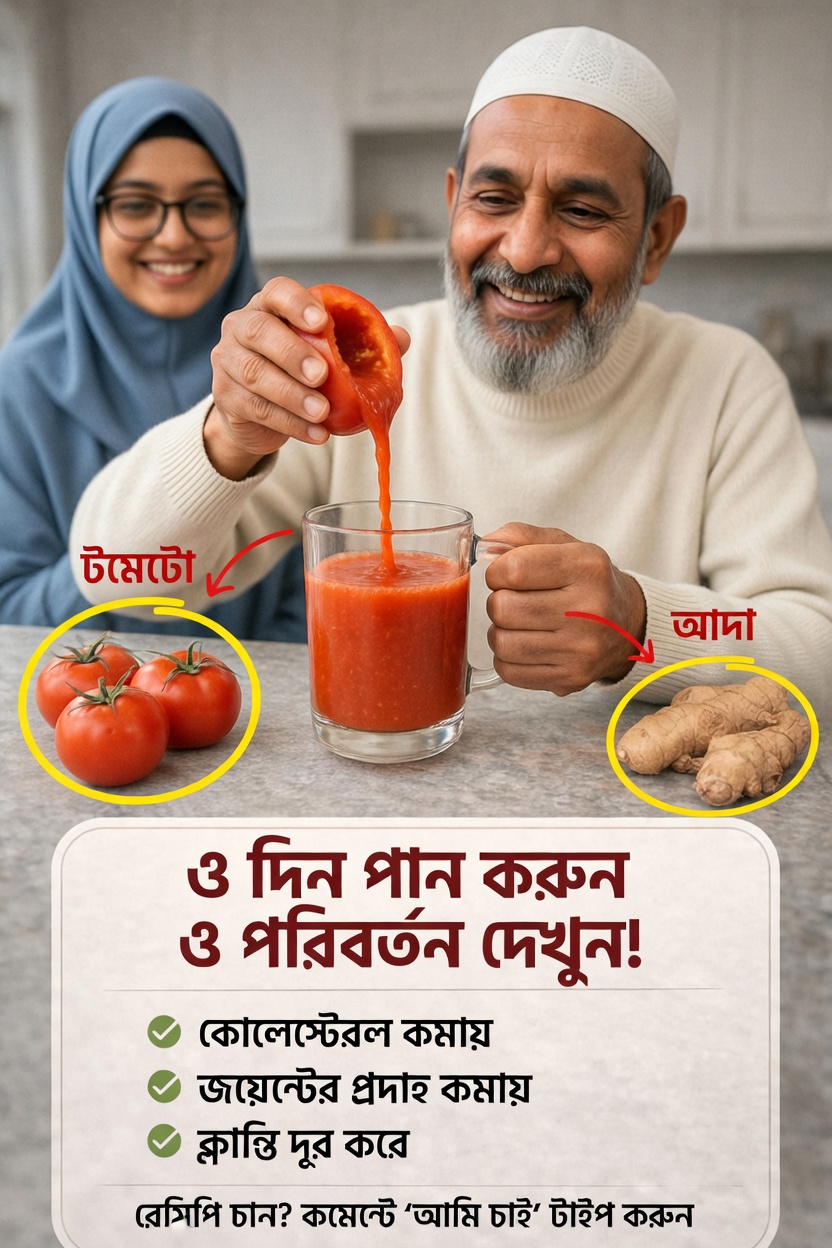 টমেটো ও আদার রস: ভালো সুস্থতার জন্য একটি সহজ দৈনন্দিন অভ্যাস
