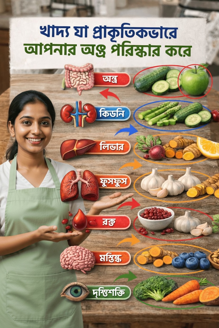 প্রতিদিনের খাবার কীভাবে আপনার শরীরের স্বাভাবিক পরিশোধন প্রক্রিয়াকে সহায়তা করতে পারে