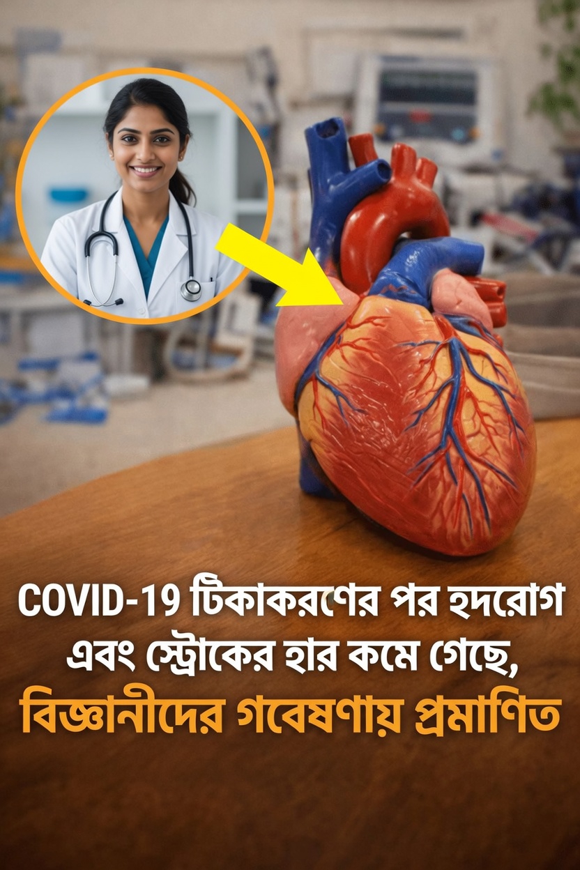 কোভিড-১৯ টিকাদানের পর হৃদ্‌রোগজনিত আঘাত ও স্ট্রোক সম্পর্কে ৪ কোটি ৬০ লাখ প্রাপ্তবয়স্কের ওপর পরিচালিত এক বিশাল গবেষণায় যা পাওয়া গেছে