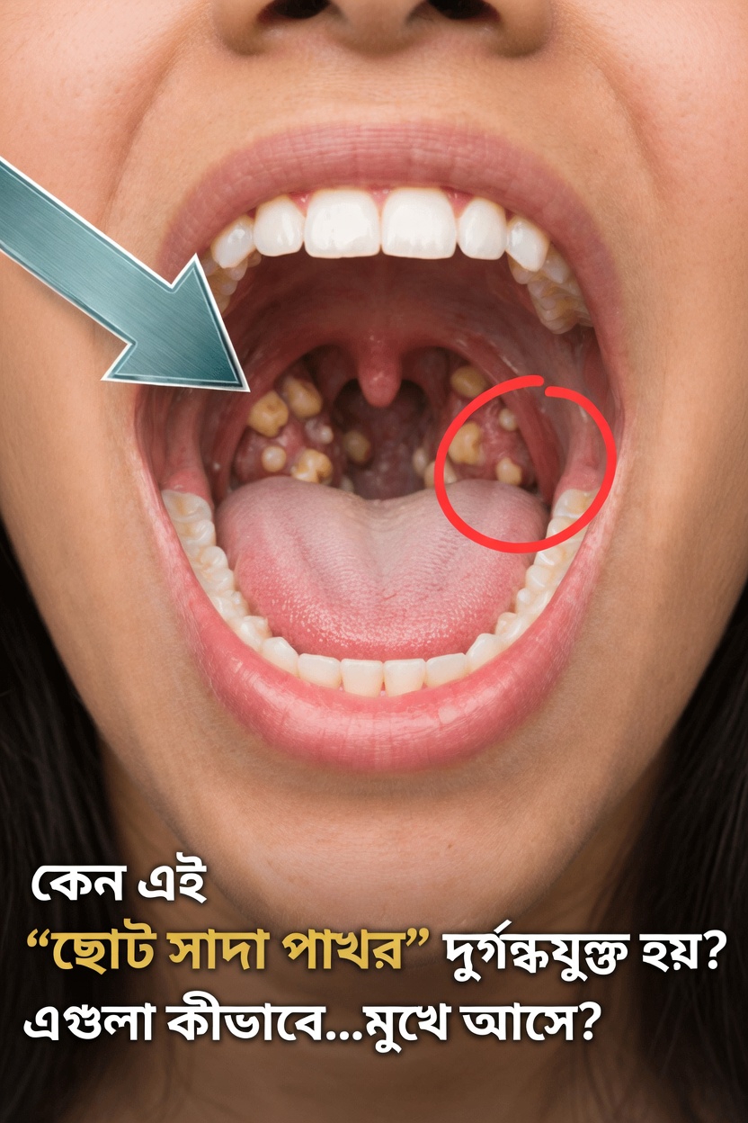 আপনার মুখের ছোট সাদা পাথরগুলো এত বাজে গন্ধ কেন করে এবং এগুলো কীভাবে তৈরি হয়?