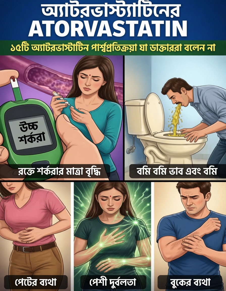 অ্যাটরভাস্টাটিনের ১৫টি সম্ভাব্য পার্শ্বপ্রতিক্রিয়া যা আপনার জানা উচিত: রোগীদের জন্য একটি সহায়ক নির্দেশিকা
