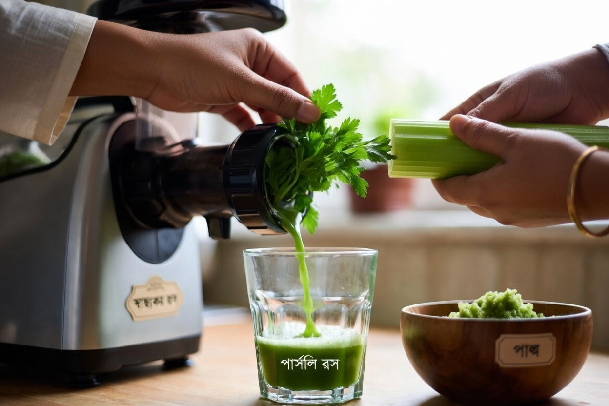 সবাই যে শক্তিশালী সবুজ জুসের রেসিপি নিয়ে কথা বলছে: ঘরেই কীভাবে সেলারি ও পার্সলে জুস তৈরি করবেন