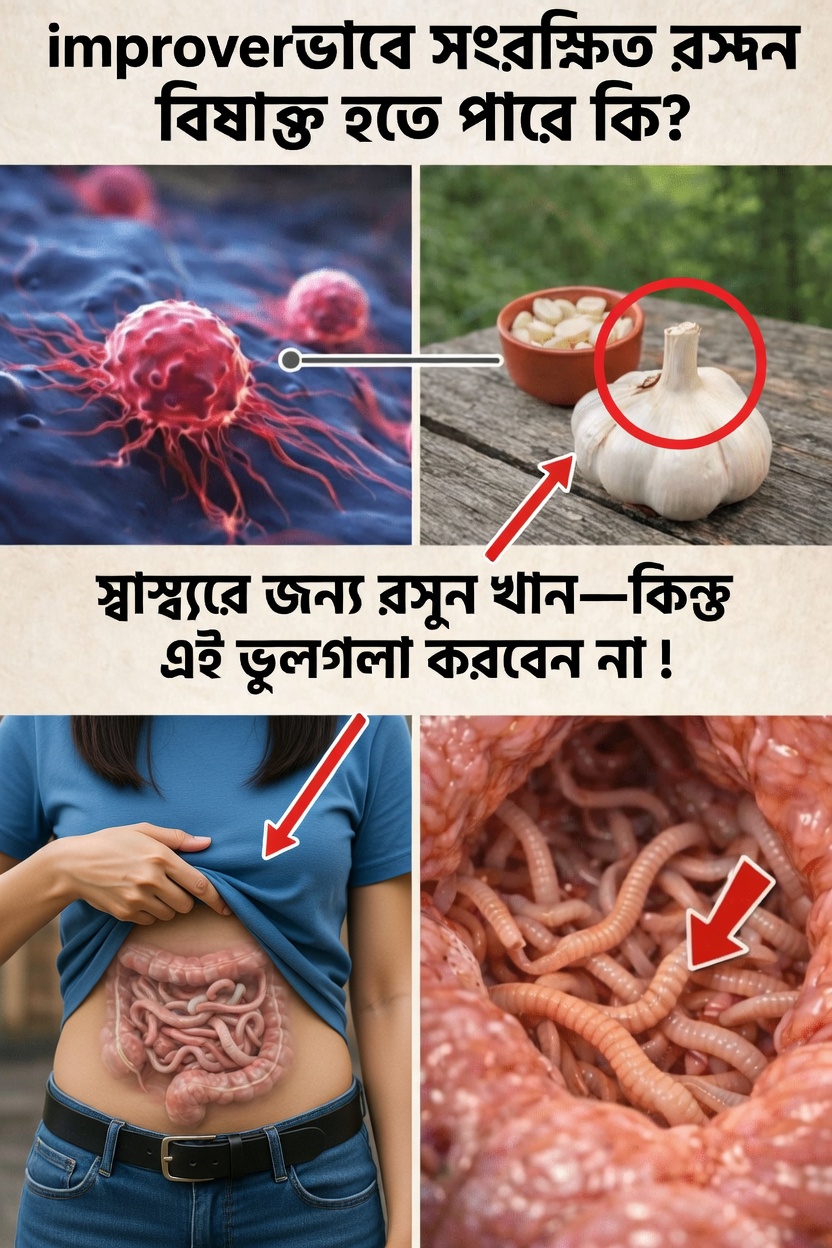 আপনার রান্নাঘরে কি ভুলভাবে সংরক্ষিত রসুন সত্যিই এক লুকানো ঝুঁকি? জানুন নিরাপদ সংরক্ষণ ও ব্যবহারের টিপস