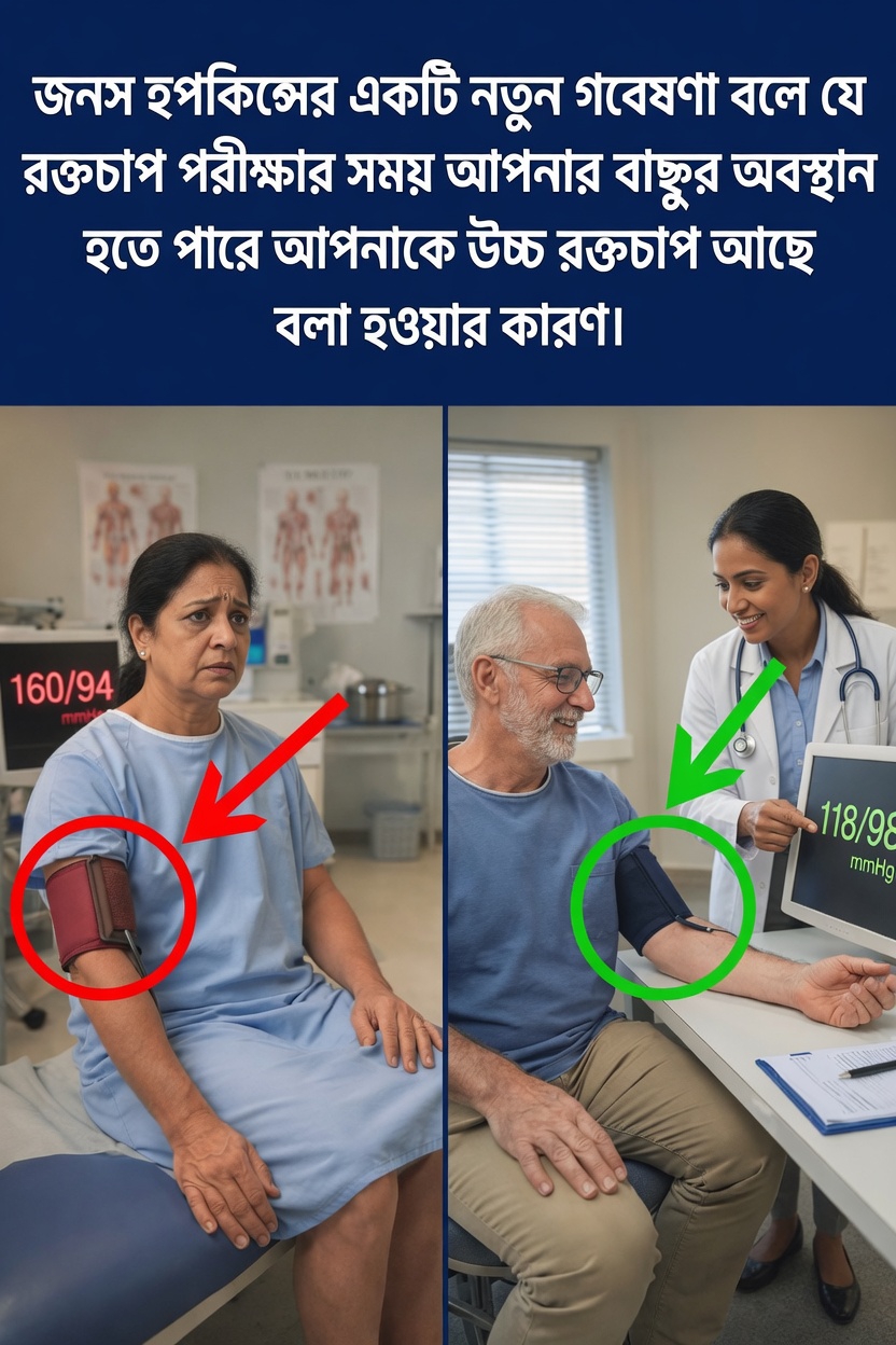 জনস হপকিন্সের একটি নতুন গবেষণায় দেখা গেছে, রক্তচাপ মাপার সময় আপনার হাতের অবস্থান আপনি যে সংখ্যা দেখেন তা কীভাবে প্রভাবিত করতে পারে