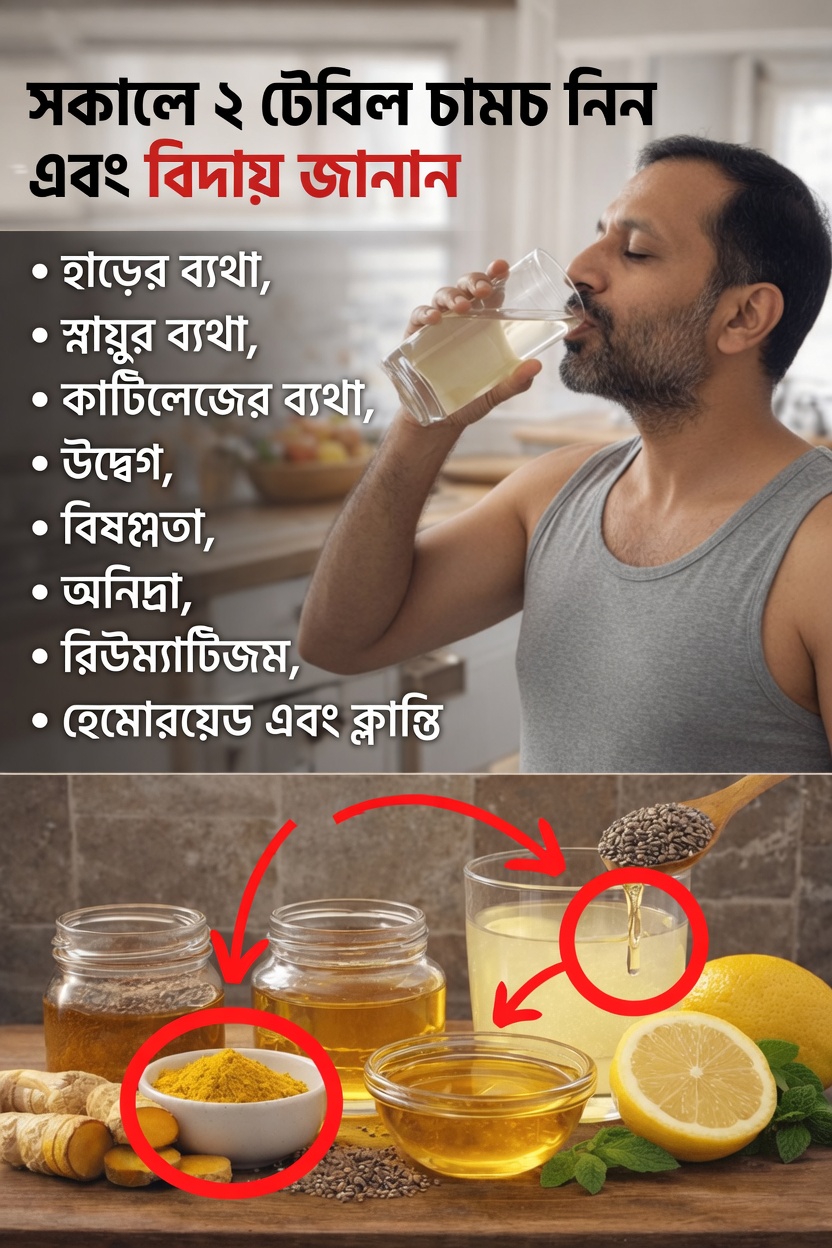 প্রতিদিন সকালে ২ টেবিলচামচ: হলুদ, আদা, লেবু, মধু ও চিয়া বীজ দিয়ে এই সহজ রেসিপিটি আবিষ্কার করুন