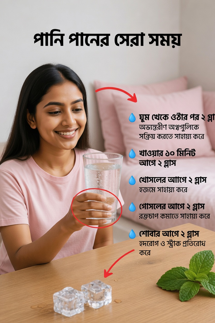 ভালো দৈনিক জলীয় ভারসাম্য ও সুস্থতার জন্য পানি পান করার সেরা সময়গুলো