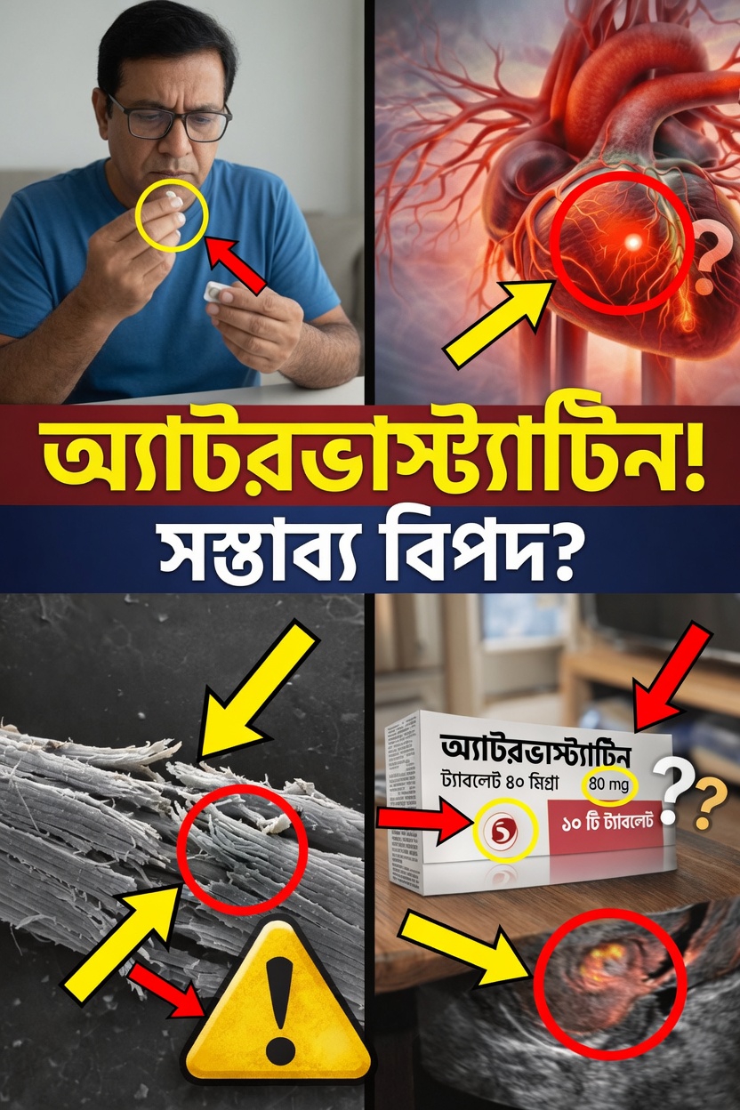 অ্যাটোরভাস্টাটিনের পার্শ্বপ্রতিক্রিয়া সম্পর্কে জানার ১৫টি গুরুত্বপূর্ণ বিষয় এবং সেগুলো নিয়ে আপনার ডাক্তারের সঙ্গে কীভাবে আলোচনা করবেন