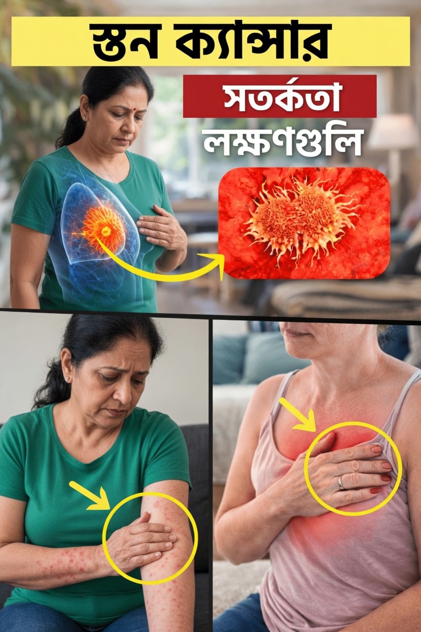 প্রতিটি নারীর জানা উচিত স্তন ক্যান্সারের ১০টি গুরুত্বপূর্ণ সতর্কতামূলক লক্ষণ
