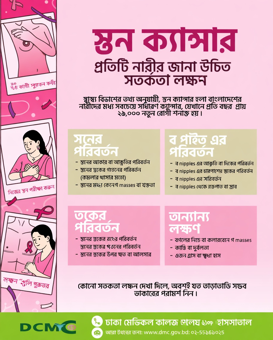 প্রতিটি নারীর জানা উচিত স্তন ক্যান্সারের ১০টি গুরুত্বপূর্ণ সতর্কতামূলক লক্ষণ