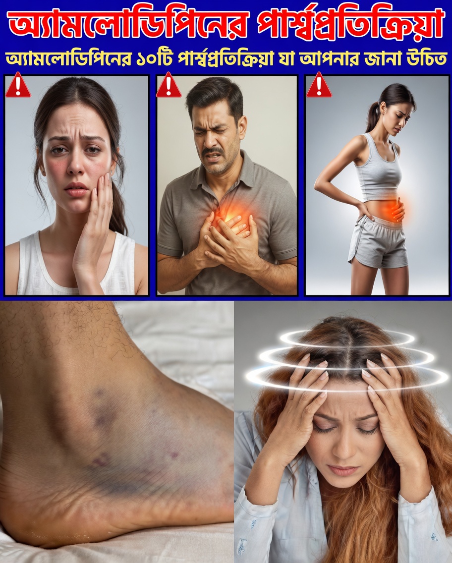 আপনার জানা দরকার এমন অ্যামলোডিপাইনের ১২টি সাধারণ পার্শ্বপ্রতিক্রিয়া আবিষ্কার করুন এবং সেগুলো কীভাবে শনাক্ত করবেন