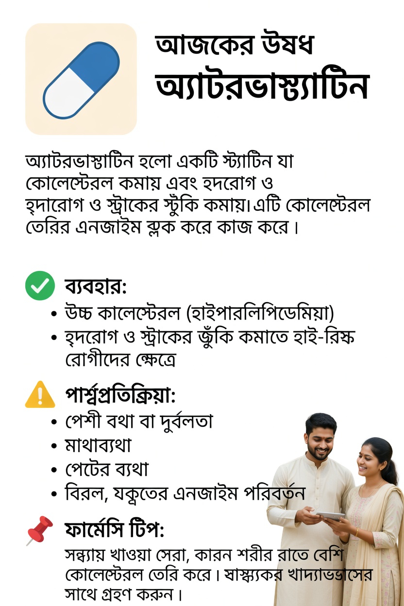 অ্যাটোরভাস্টাটিনের পার্শ্বপ্রতিক্রিয়া বোঝা: উন্নত হৃদ্‌স্বাস্থ্য ব্যবস্থাপনার জন্য আপনার যা জানা দরকার