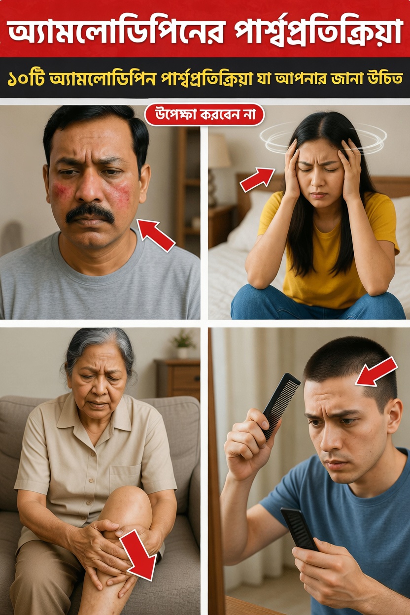 অ্যামলোডিপাইনের শীর্ষ ১০টি পার্শ্বপ্রতিক্রিয়া কী এবং আপনি কীভাবে প্রতিদিন সেগুলো মোকাবিলা করতে পারেন?