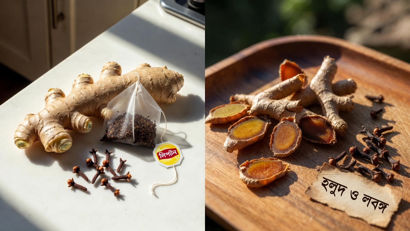 আপনার দৈনন্দিন রুটিনে আদা, লবঙ্গ ও কালো চা উপভোগ করার একটি সহজ উপায়