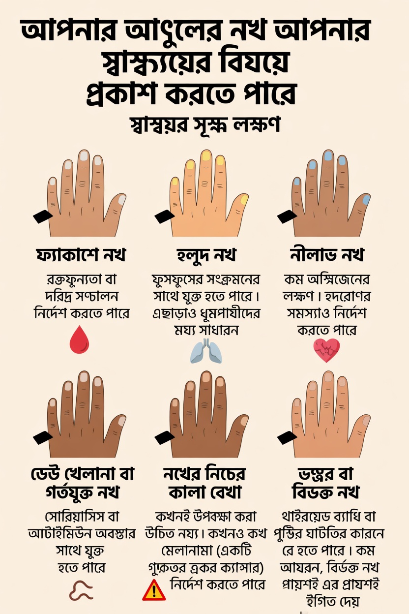 আপনার নখের ওই দাগগুলো আপনার স্বাস্থ্যের সম্পর্কে কী বলতে পারে