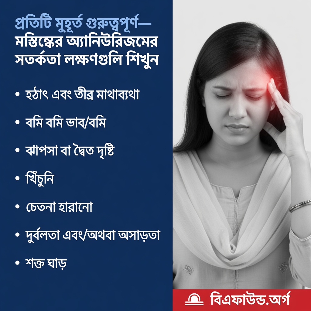 মস্তিষ্কের অ্যানিউরিজমের কোন কোন গুরুত্বপূর্ণ লক্ষণ ও উপসর্গ আপনার উপেক্ষা করা উচিত নয়