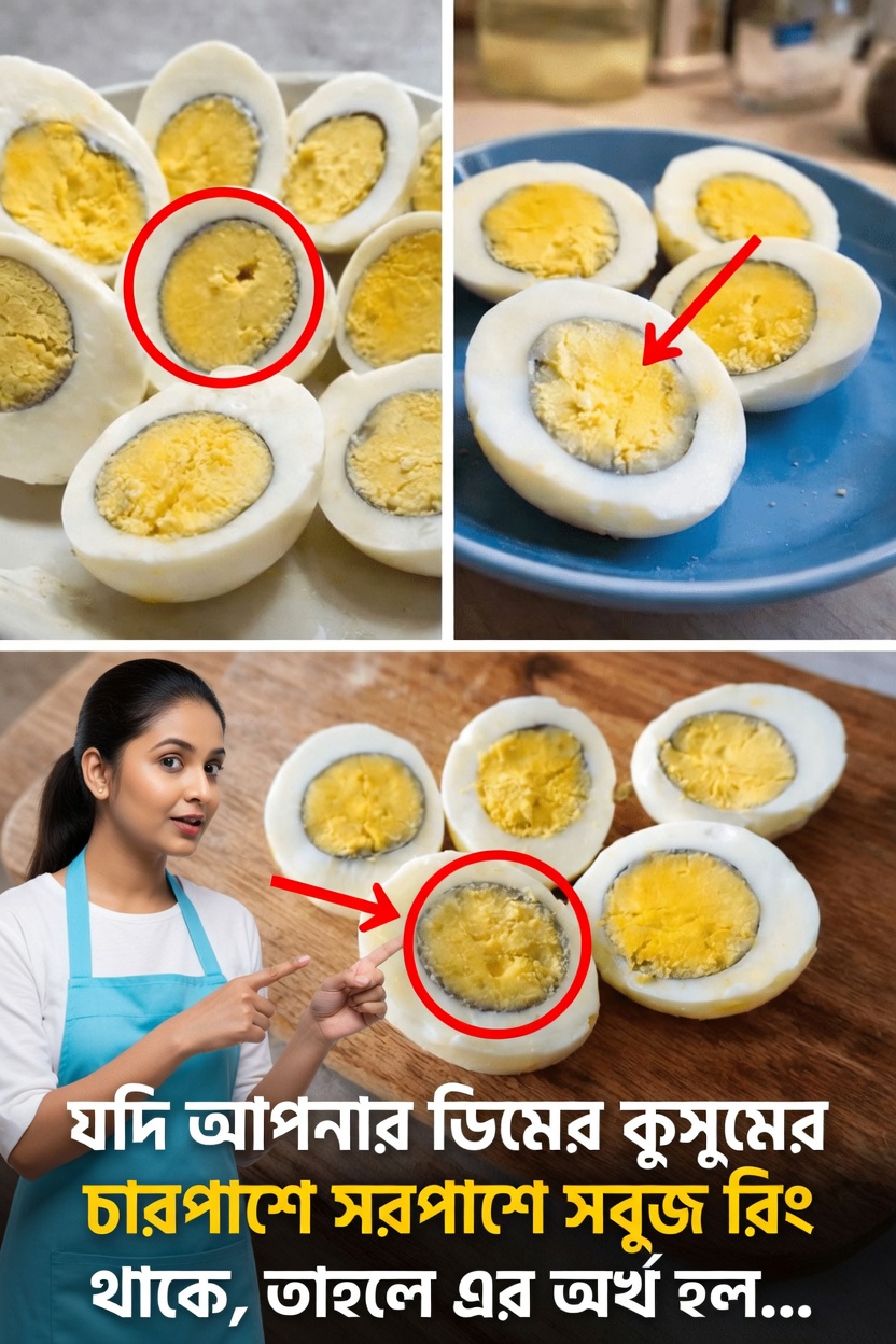 কঠিন সেদ্ধ ডিমের কুসুমের চারপাশে সবুজ রিং কেন দেখা যায়? এর আসল অর্থ কী
