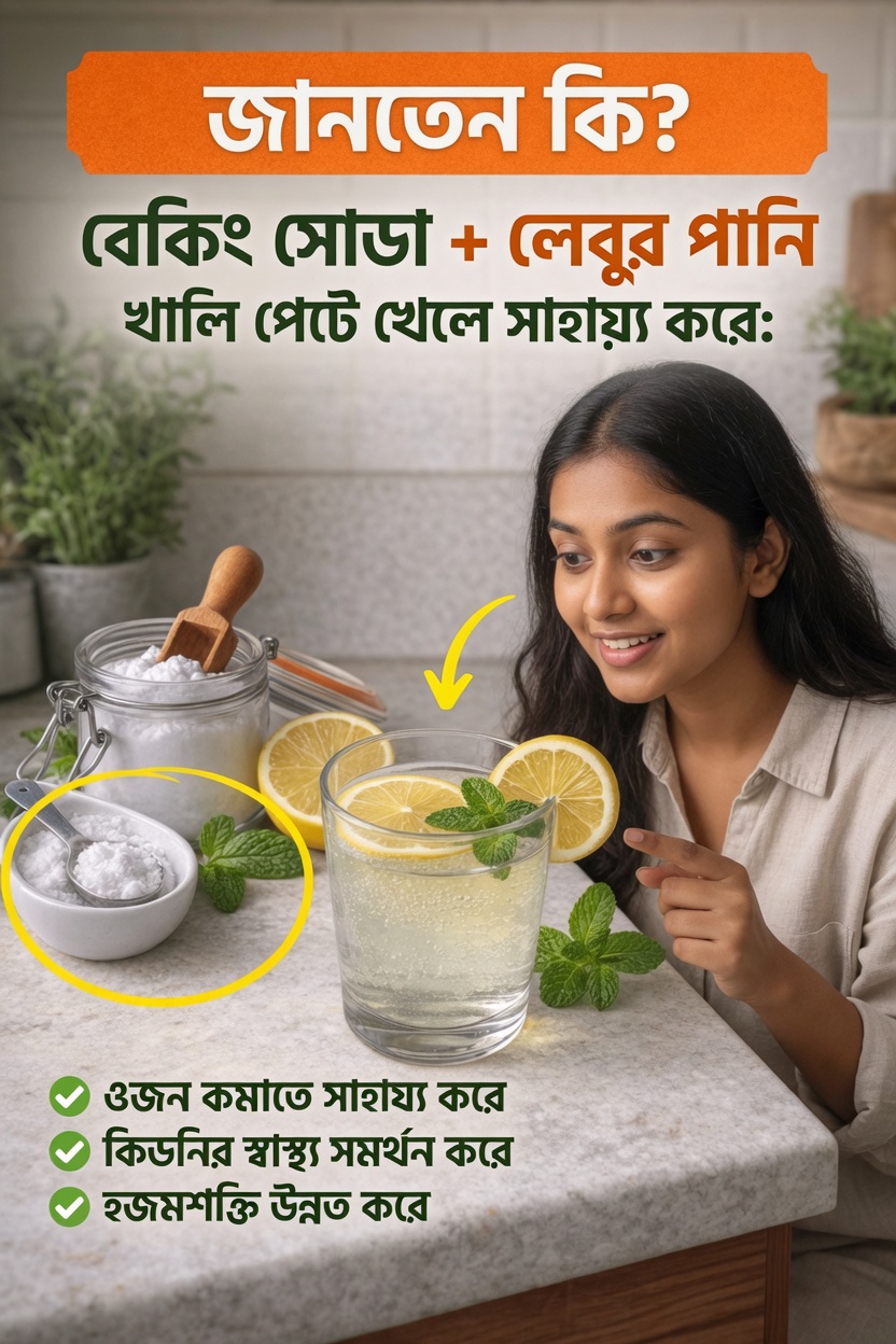 সকালে বেকিং সোডা ও লেবুর পানি: উপকারী অভ্যাস নাকি লুকানো ঝুঁকি?