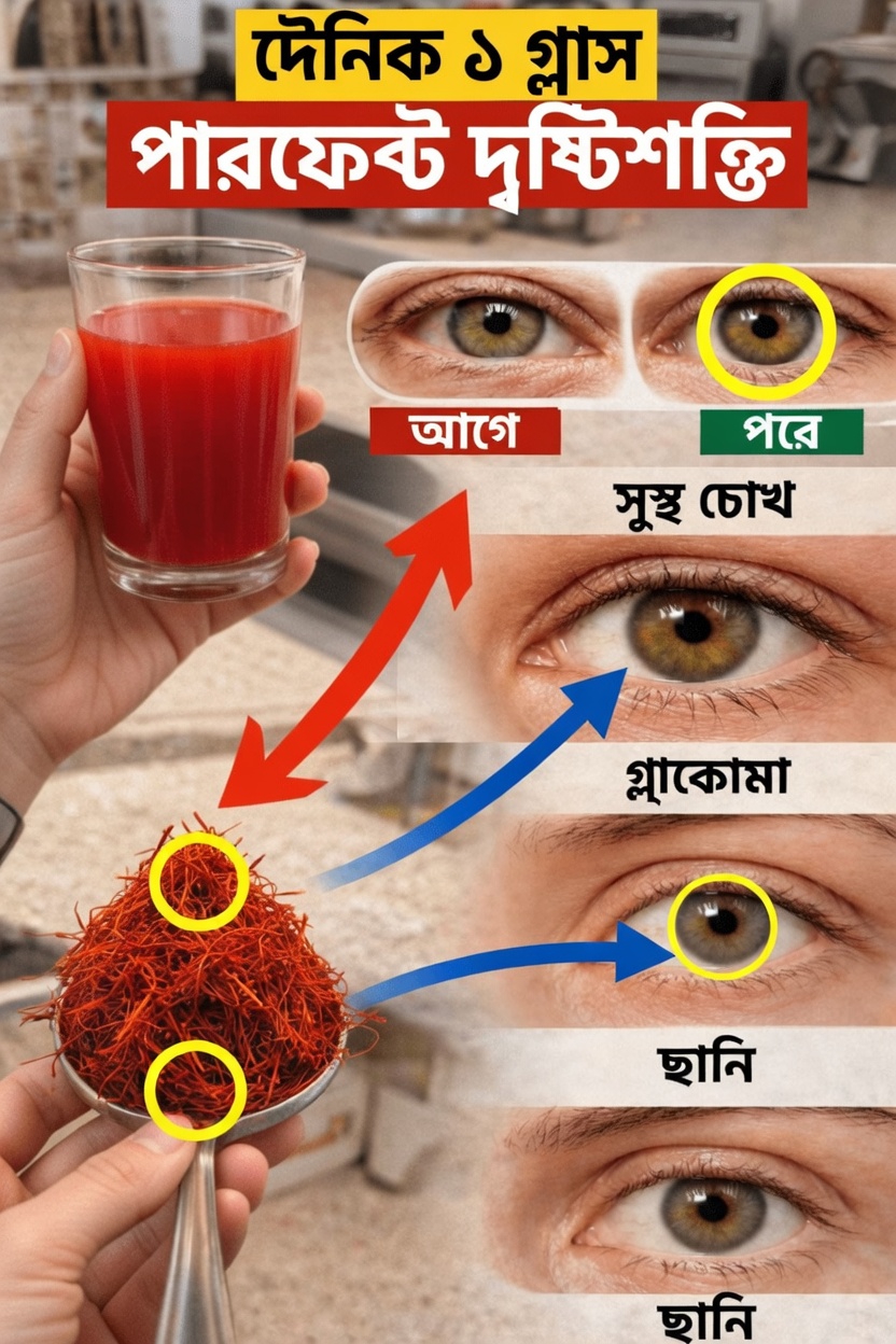 আপনার বয়স বাড়ার সাথে সাথে প্রতিদিন এক গ্লাস জাফরান পানীয় কি চোখের আরাম ও দৃষ্টির সুস্থতা বজায় রাখতে সহায়তা করতে পারে?