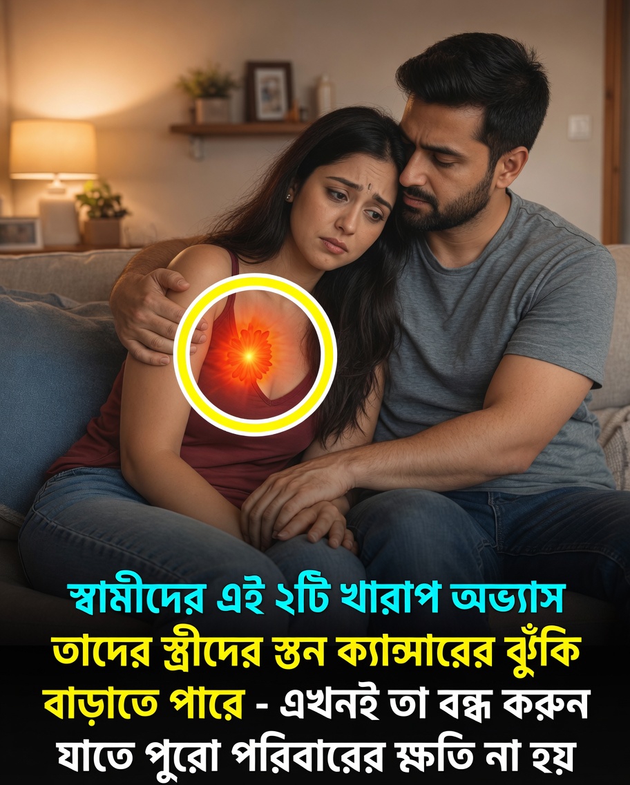আপনার স্বামীর দৈনন্দিন অভ্যাসগুলো কি নীরবে আপনার স্তন ক্যান্সারের ঝুঁকি বাড়াচ্ছে? খেয়াল রাখার মতো ২টি সাধারণ অভ্যাস এবং আপনার পরিবারকে সুরক্ষিত রাখতে সহজ কিছু পদক্ষেপ