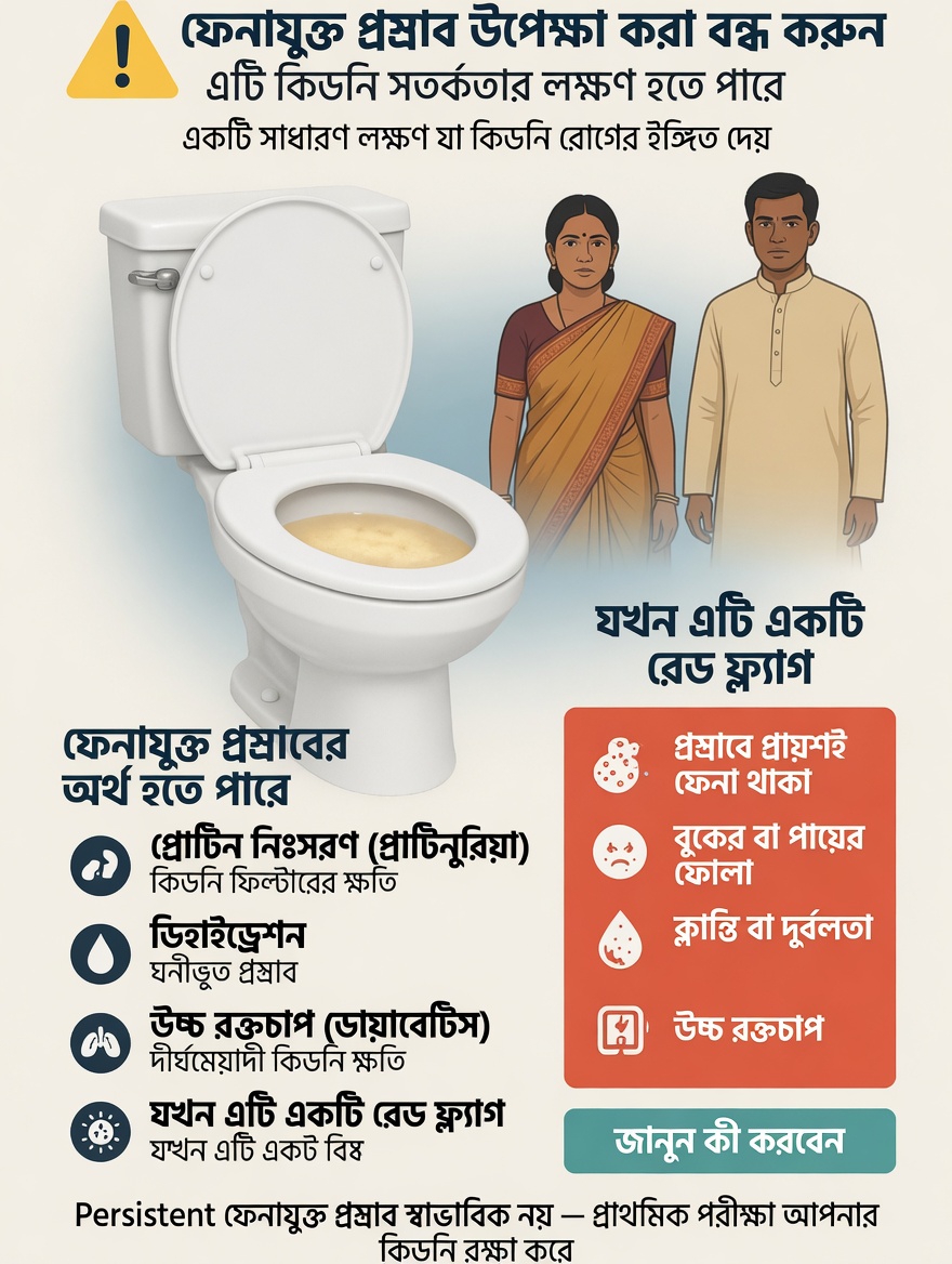 আপনার প্রস্রাব ফেনাযুক্ত দেখায় কেন? কিডনির স্বাস্থ্যের এই সাধারণ সংকেতটি বুঝুন