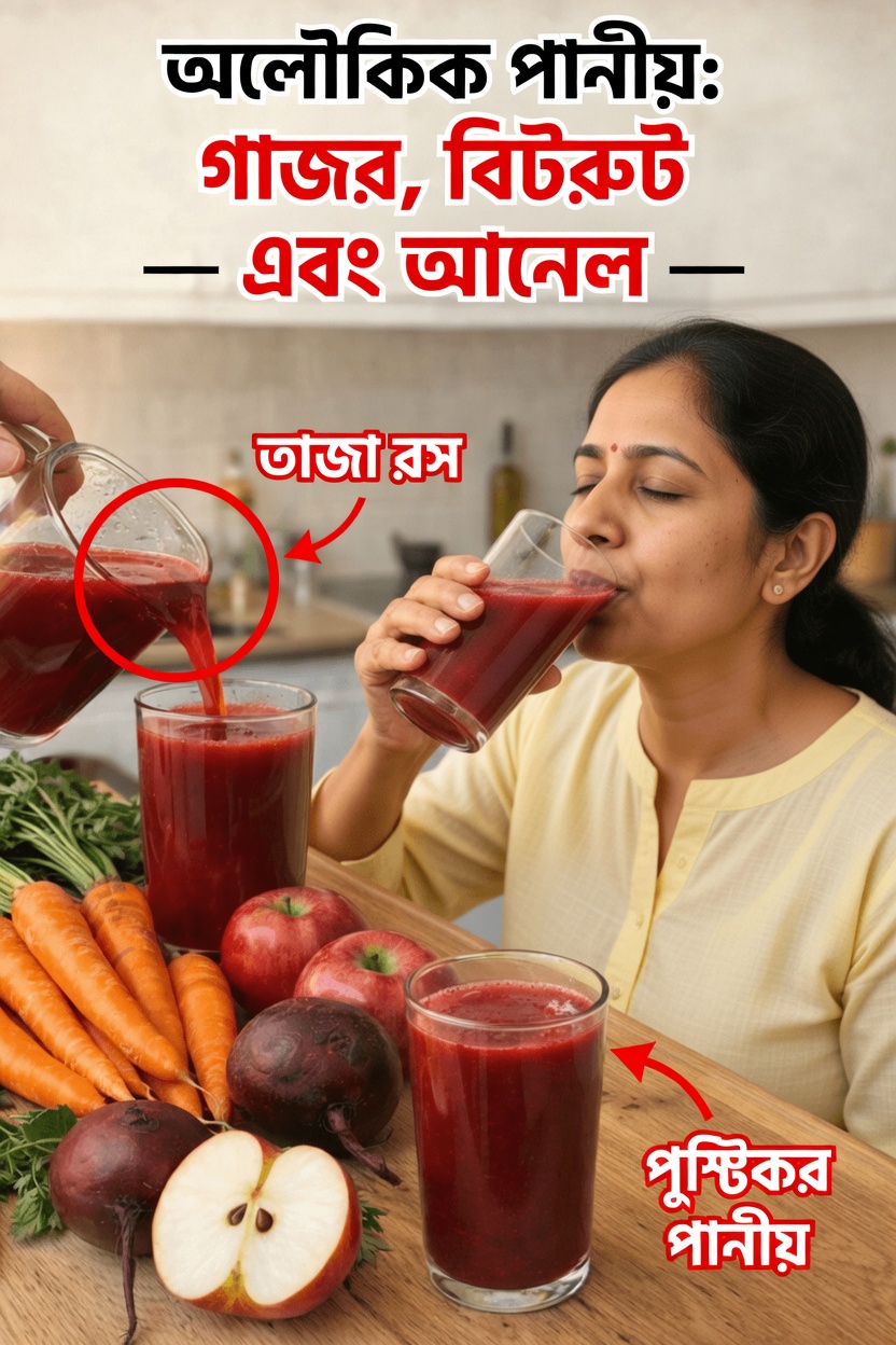 গাজর, বিটরুট এবং আপেলের জুস কীভাবে তৈরি করবেন: আপনার সুস্থতার রুটিনের জন্য একটি সহজ রেসিপি