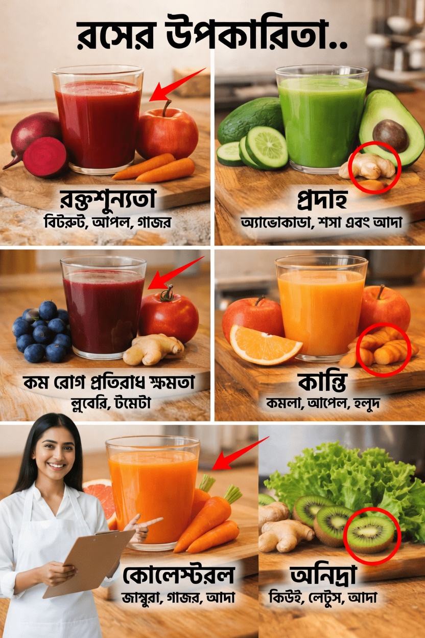 শক্তি, রোগপ্রতিরোধ ক্ষমতা ও স্বাভাবিকভাবে আরামদায়ক ঘুমে সহায়তার জন্য ৬টি সুস্বাদু ঘরে তৈরি জুসের রেসিপি আবিষ্কার করুন