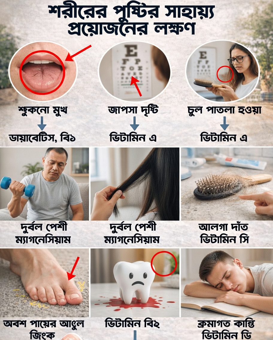 ১০টি আশ্চর্যজনক লক্ষণ যা দেখায় আপনার শরীরের প্রতিদিন আরও প্রয়োজনীয় পুষ্টির দরকার হতে পারে