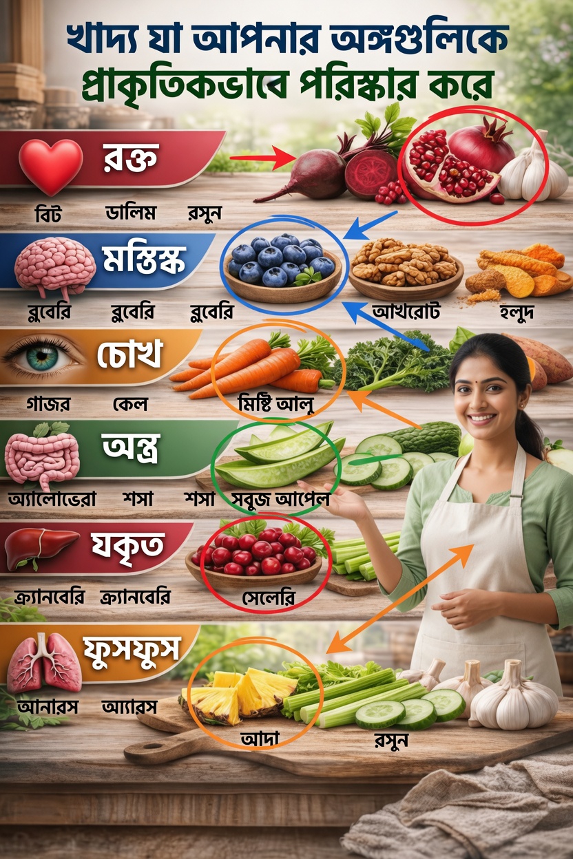 আপনার শরীরের প্রাকৃতিক পরিশোধন প্রক্রিয়াকে সমর্থন করে এমন দৈনন্দিন খাবারগুলো আবিষ্কার করুন