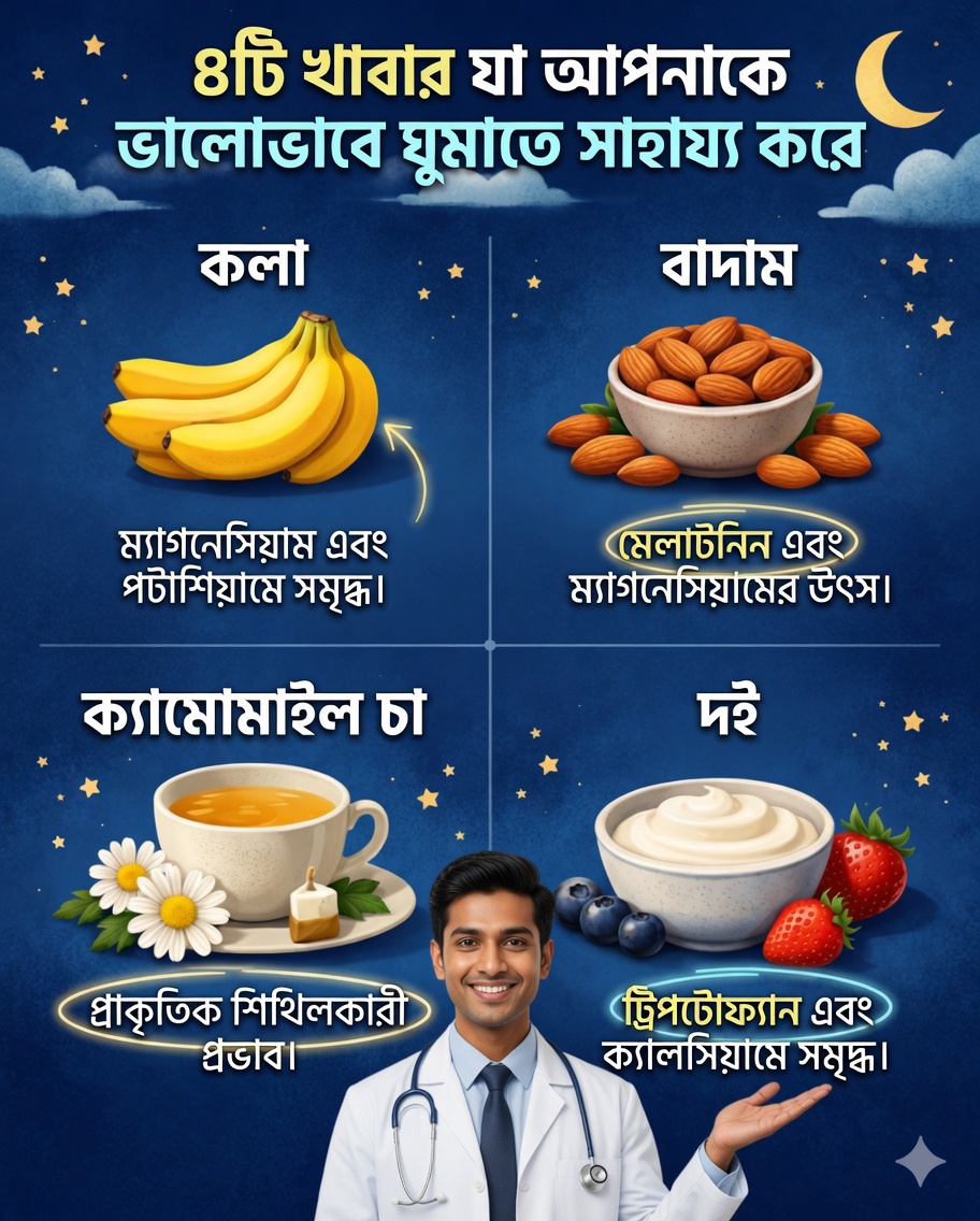 🌙 যে ফলগুলো প্রাকৃতিকভাবে ভালো ঘুমে সহায়তা করে