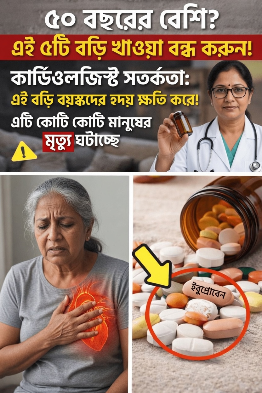 ৬০ বছরের বেশি বয়স্কদের আইবুপ্রোফেন এবং হৃদ্‌স্বাস্থ্যের বিবেচনাগুলো সম্পর্কে যা জানা উচিত