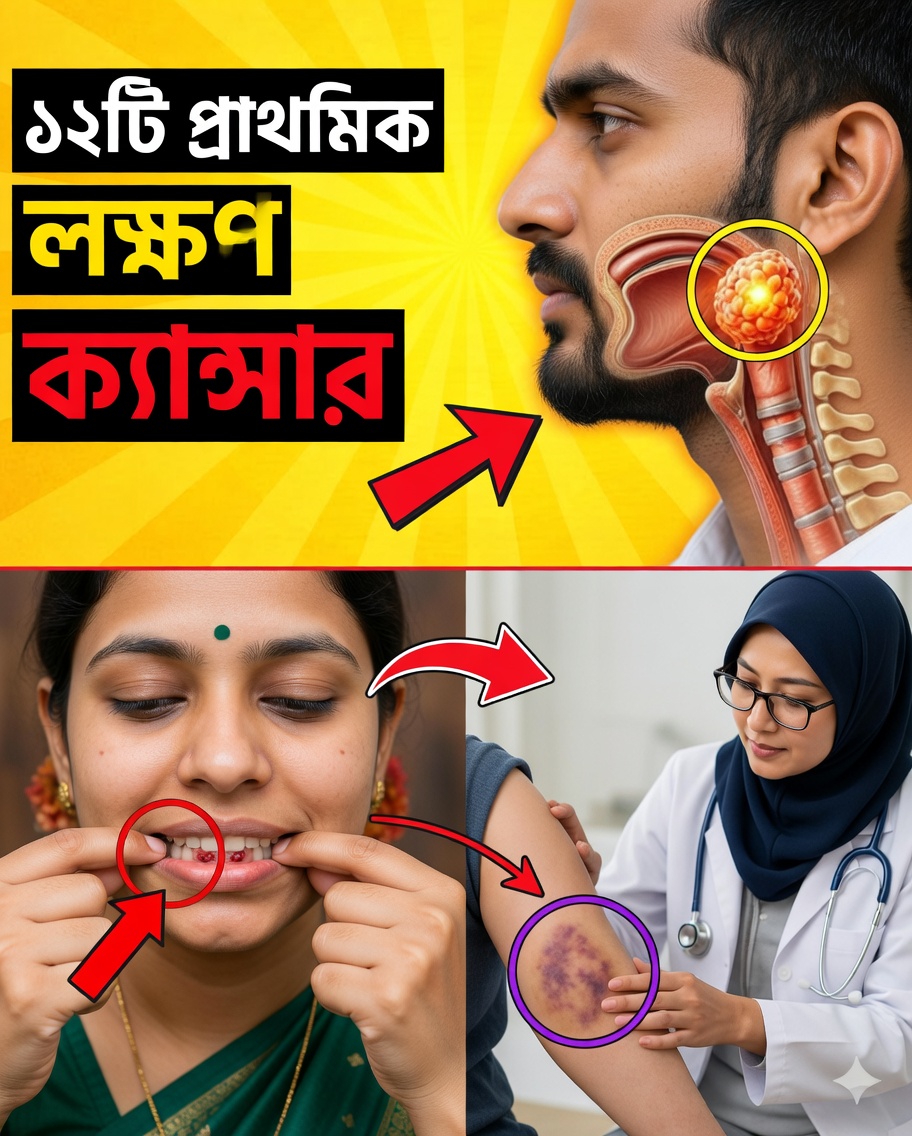 🚨 ক্যানসারের ১২টি প্রাথমিক লক্ষণ, যা কখনও উপেক্ষা করা উচিত নয়