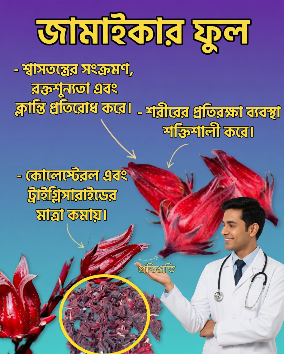 জামাইকা ফুল: হৃদয়, রক্ত ও রোগপ্রতিরোধ ক্ষমতার জন্য প্রাকৃতিক অমৃত