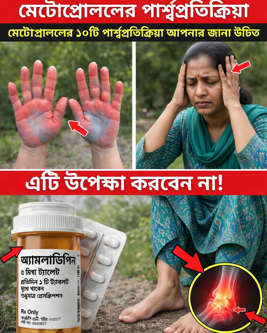 মেটোপ্রোললের ১০টি সাধারণ পার্শ্বপ্রতিক্রিয়া যা আপনার জানা উচিত: ওষুধ সম্পর্কে আরও ভালো সচেতনতার জন্য আপনার গাইড