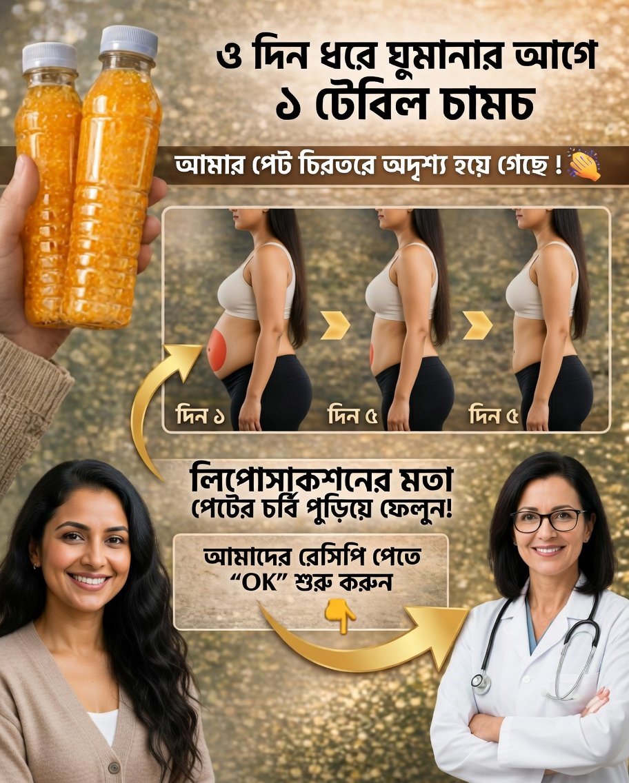 টানা ৩ দিন প্রতি সন্ধ্যায় ১ চামচ: প্রাকৃতিক পানীয় যা পেট ফাঁপা কমাতে সাহায্য করতে পারে 🌿✨