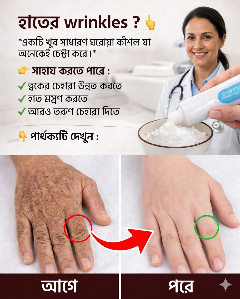 ‘দেখে মনে হয় আমি যেন কসমেটিক সার্জারি করিয়েছি’: হাত ও বাহুর বলিরেখা ও দাগ কমাতে অনেকেই যে ঘরোয়া উপায়টি ব্যবহার করেন ✨🖐️
