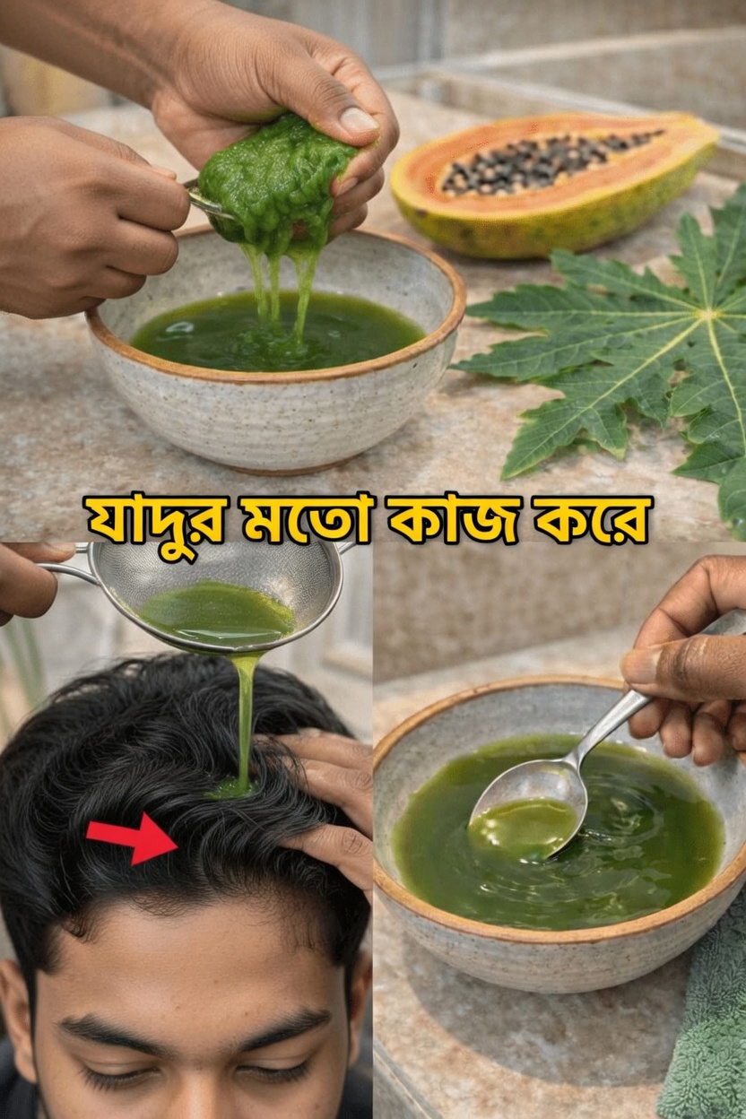 পেঁপে পাতার সাহায্যে কি ৪সি প্রাকৃতিক চুল দ্রুত বাড়তে পারে? দুটি সহজ পদ্ধতি ও খুশকি উপশম নিয়ে আলোচনা