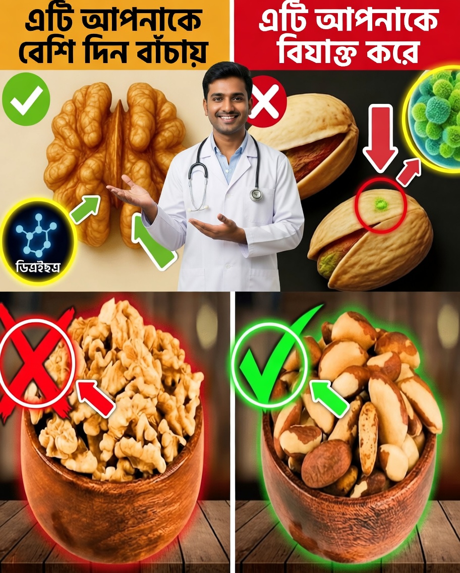 ৬০ বছরের পর: এড়িয়ে চলার ৪টি সবচেয়ে খারাপ বাদাম… এবং প্রতিদিন খাওয়ার জন্য ৪টি সেরা বাদাম