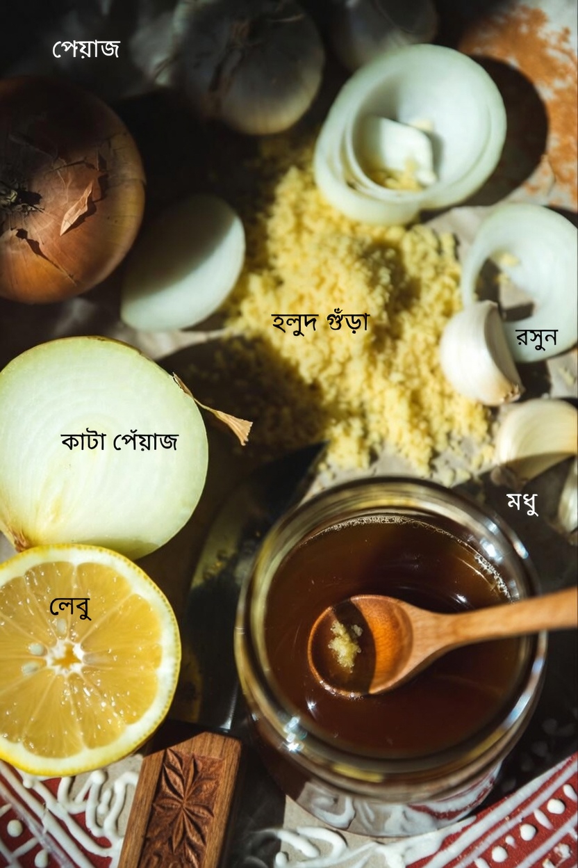 আদা, রসুন, পেঁয়াজ, লেবু ও মধুর মিশ্রণের সম্ভাব্য সুস্থতা-উপকারিতা অন্বেষণ: ঘরে সহজে প্রস্তুতির নির্দেশিকা