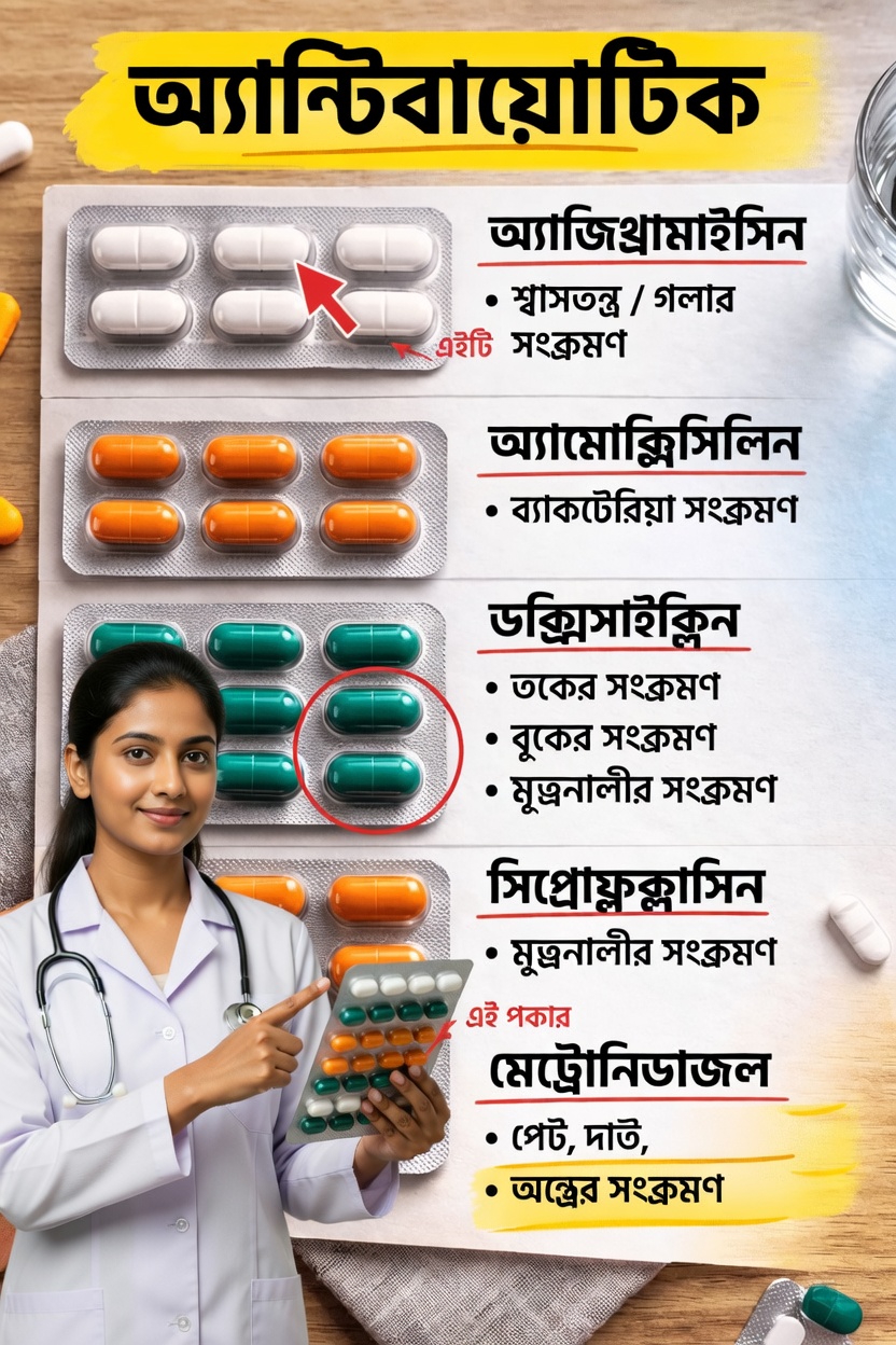 সবাইয়ের বোঝা উচিত এমন শীর্ষ ৫টি সাধারণ অ্যান্টিবায়োটিক: ব্যবহার ও মূল তথ্য