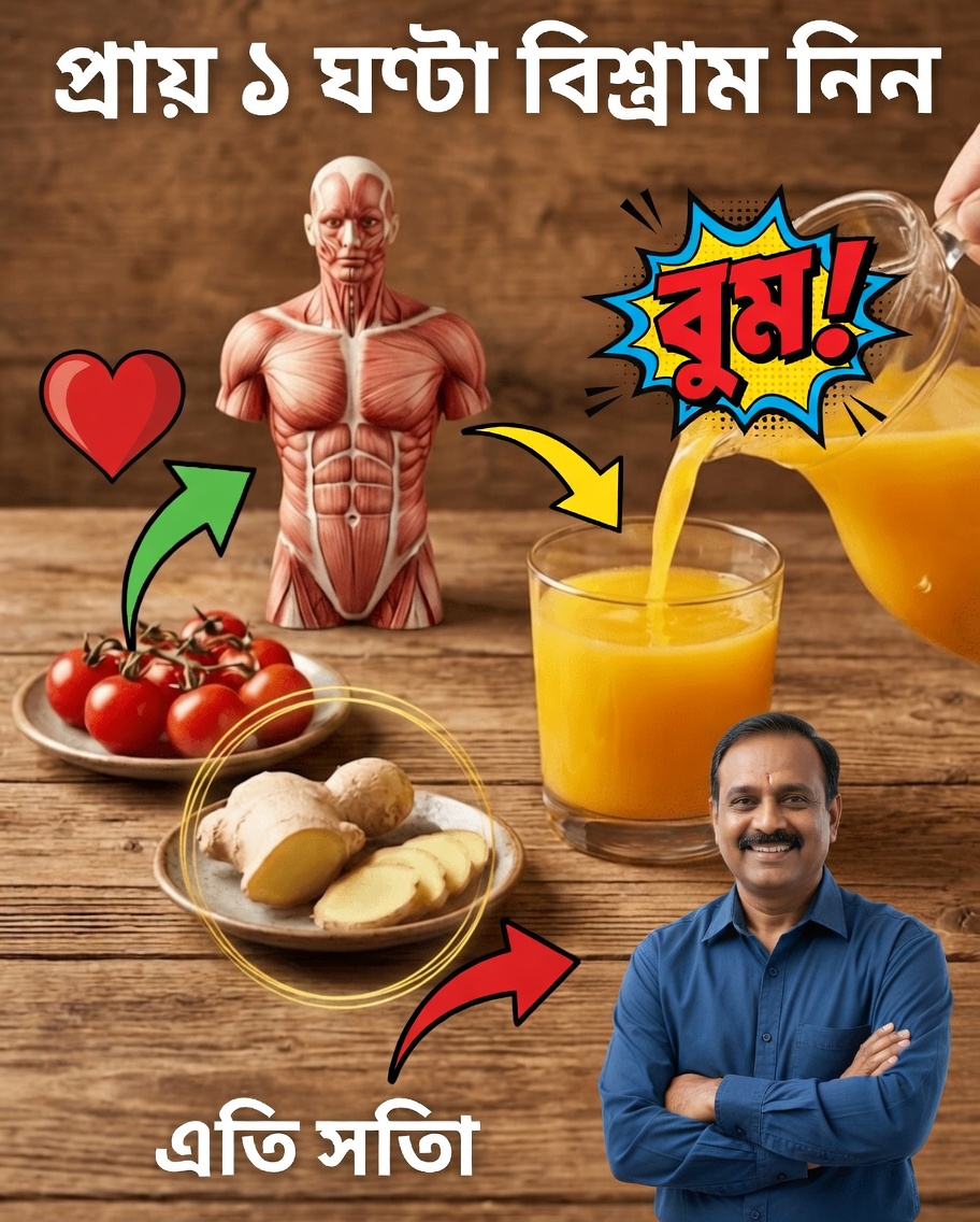 প্রাকৃতিক এনার্জি টনিক: ক্যাফেইন ছাড়া স্থিতিশীল দিনের জন্য আদা + টমেটো